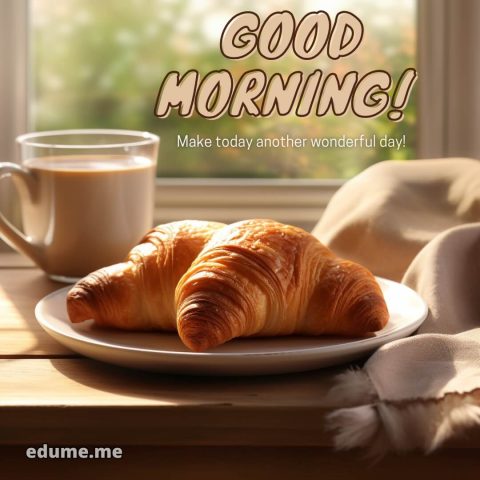 Good morning Whatsapp images picture croissant gratis