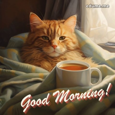 Good morning whatsapp messages picture cat gratis