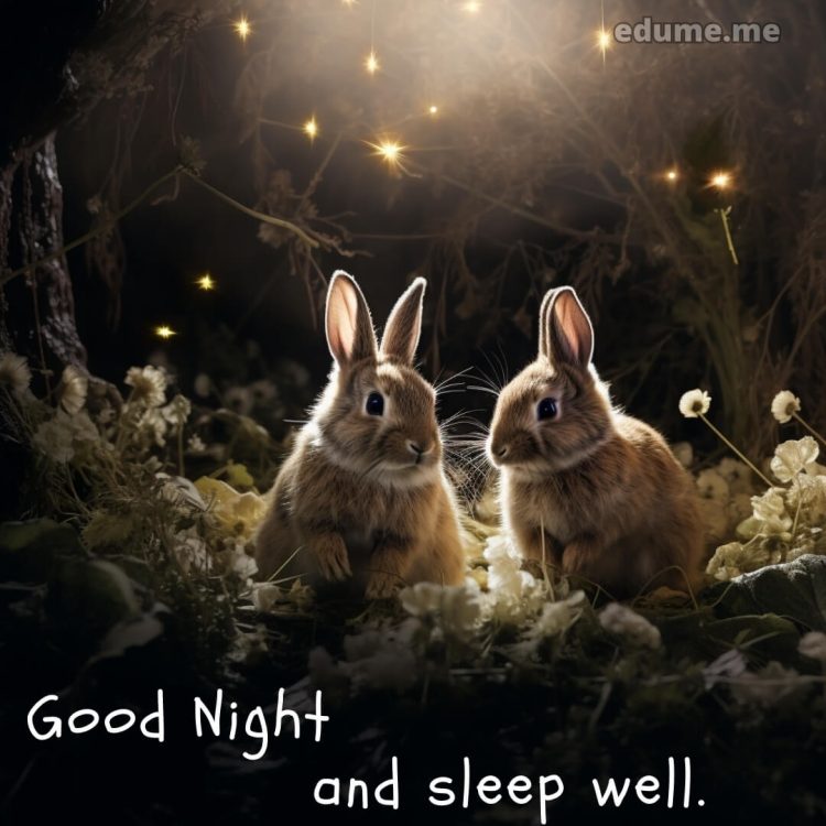 Good night image for Whatsapp picture rabbits gratis
