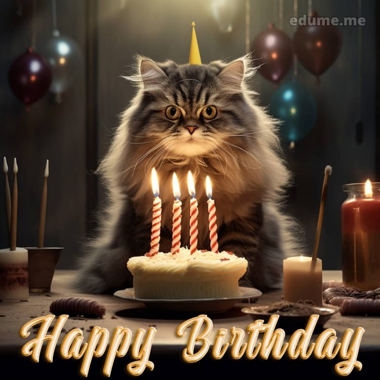 Cat Birthday cards picture celebration gratis