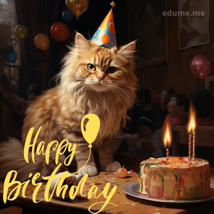 Cat Birthday cards picture ginger cat gratis