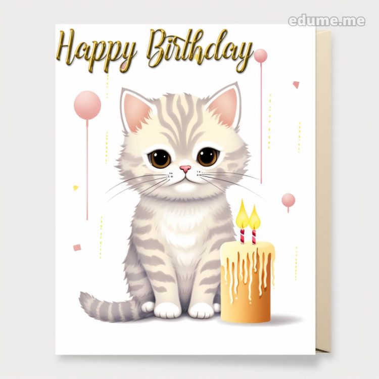 Cat Birthday cards picture kitty gratis