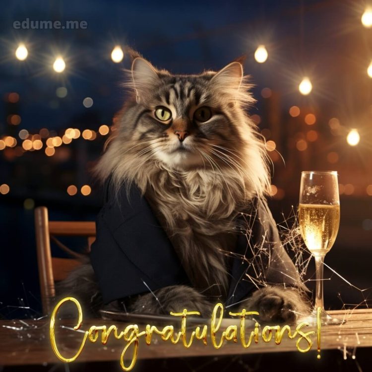 Cat cards picture champagne gratis