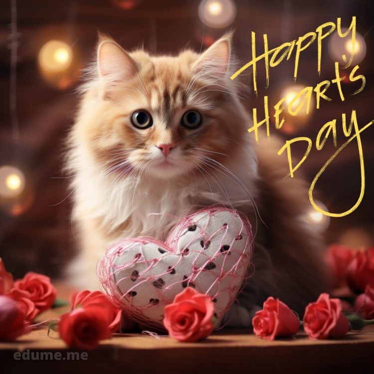 Cat Valentines cards picture roses gratis
