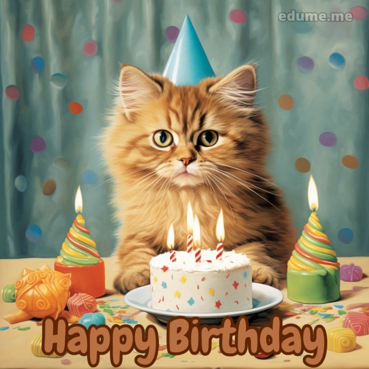 Funny cat Birthday cards picture ginger cat gratis