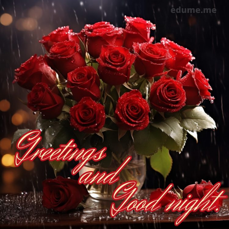 Good night rose picture vase gratis