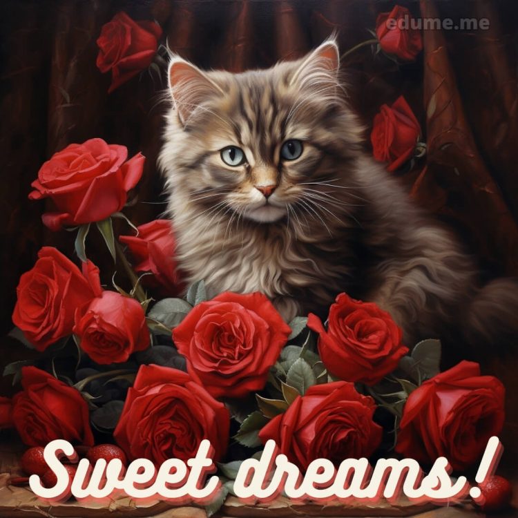 Good night rose picture cat gratis