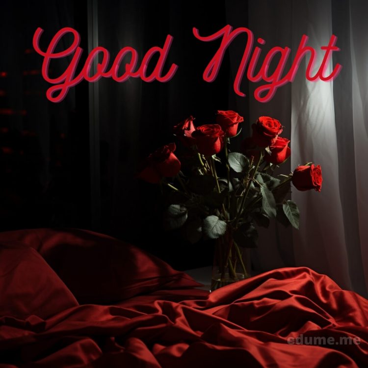 Good night rose image picture red linen gratis
