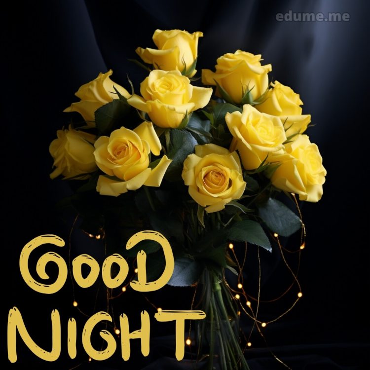 Good night rose image picture yellow roses gratis