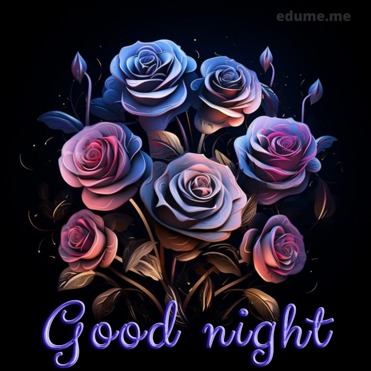 Good night rose image picture card gratis