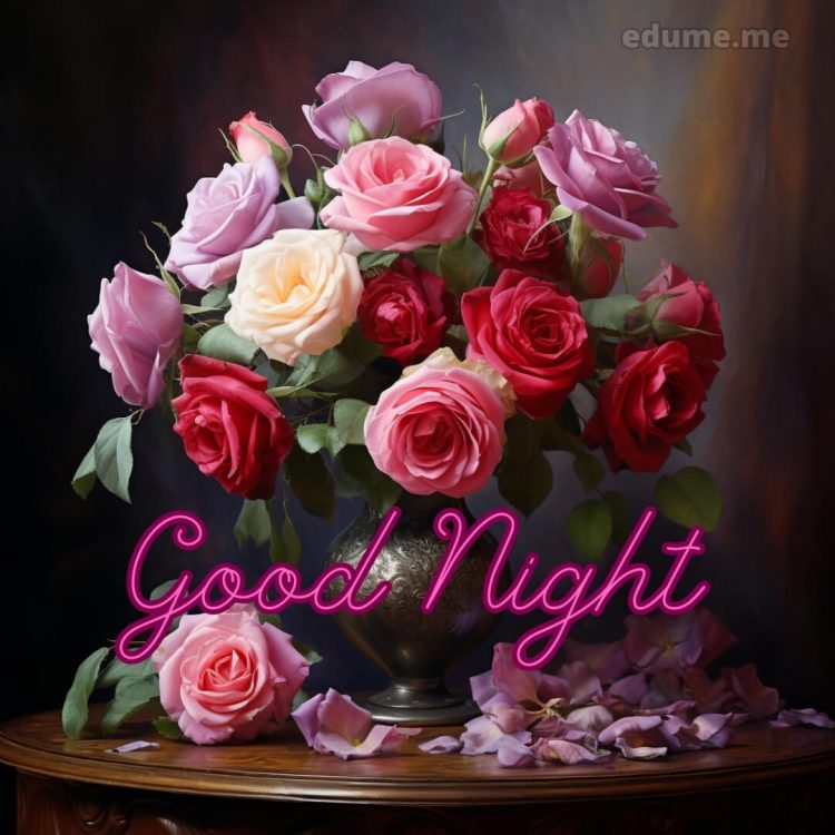 Good night rose images picture bouquet of roses gratis