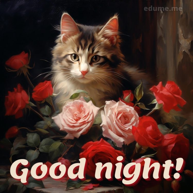 Good night rose images picture cat gratis