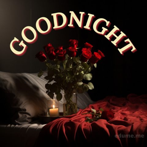 Good night with rose picture bed gratis