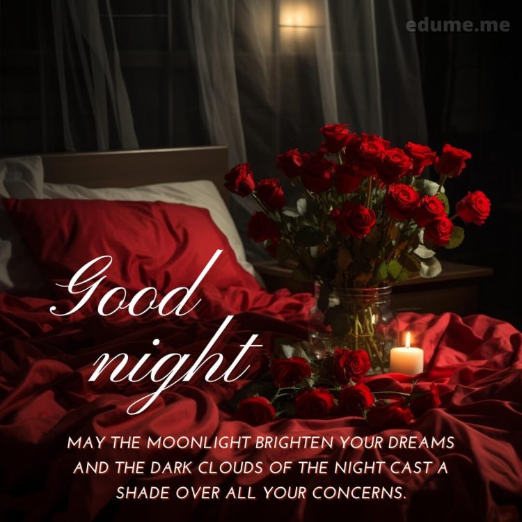 Sweet dreams good night rose picture red bed gratis