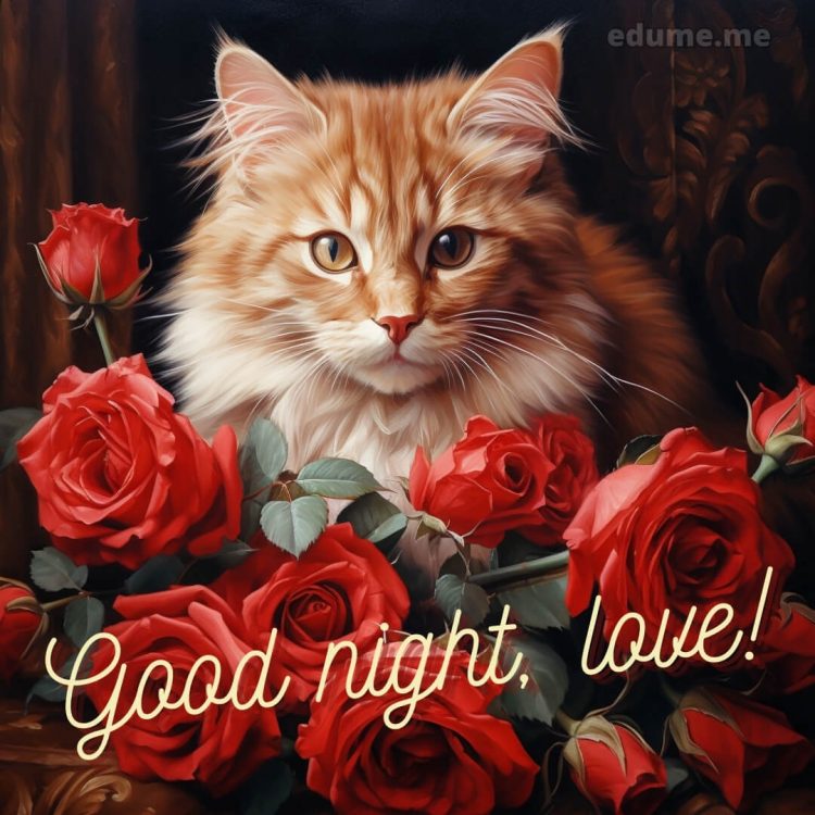 True love love good night rose picture cat gratis