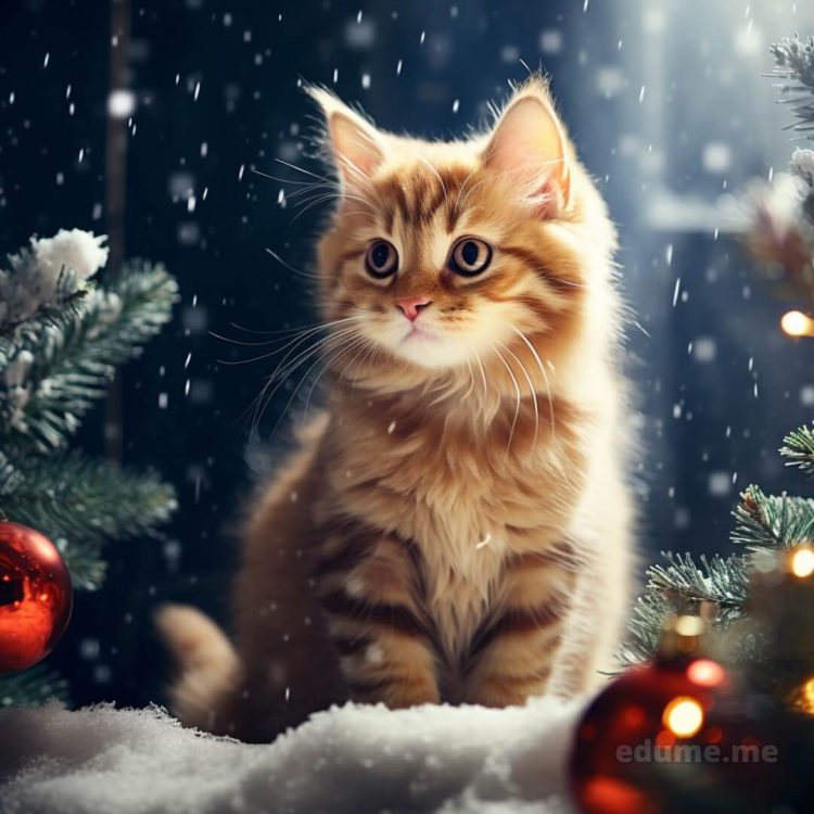 Cute cat images picture snow gratis