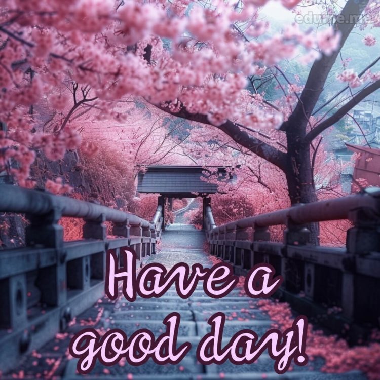 Have a good day picture sakura gratis